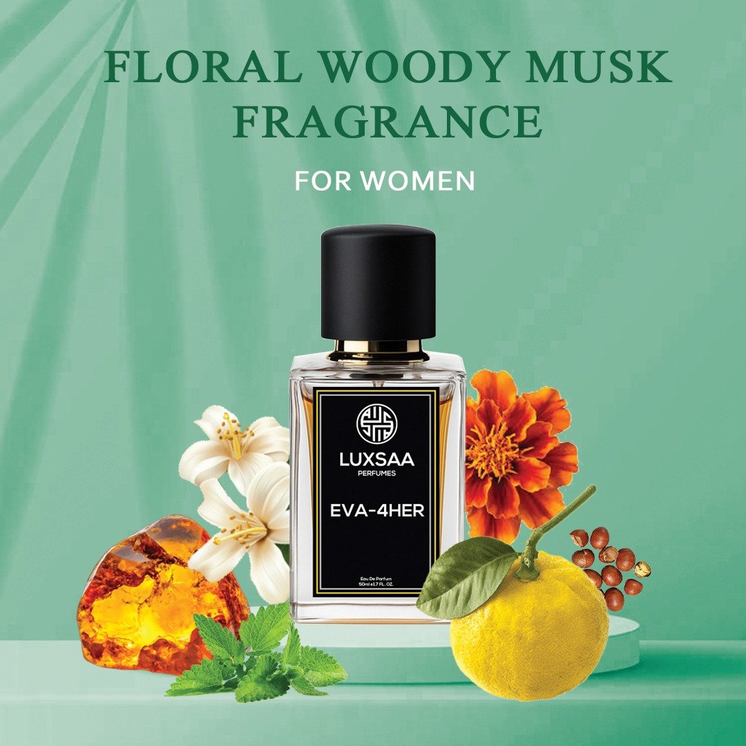 Luxsaa Eva 4 her Perfume for Women 50ml | Long Lasting Floral Woody Musk fragrance