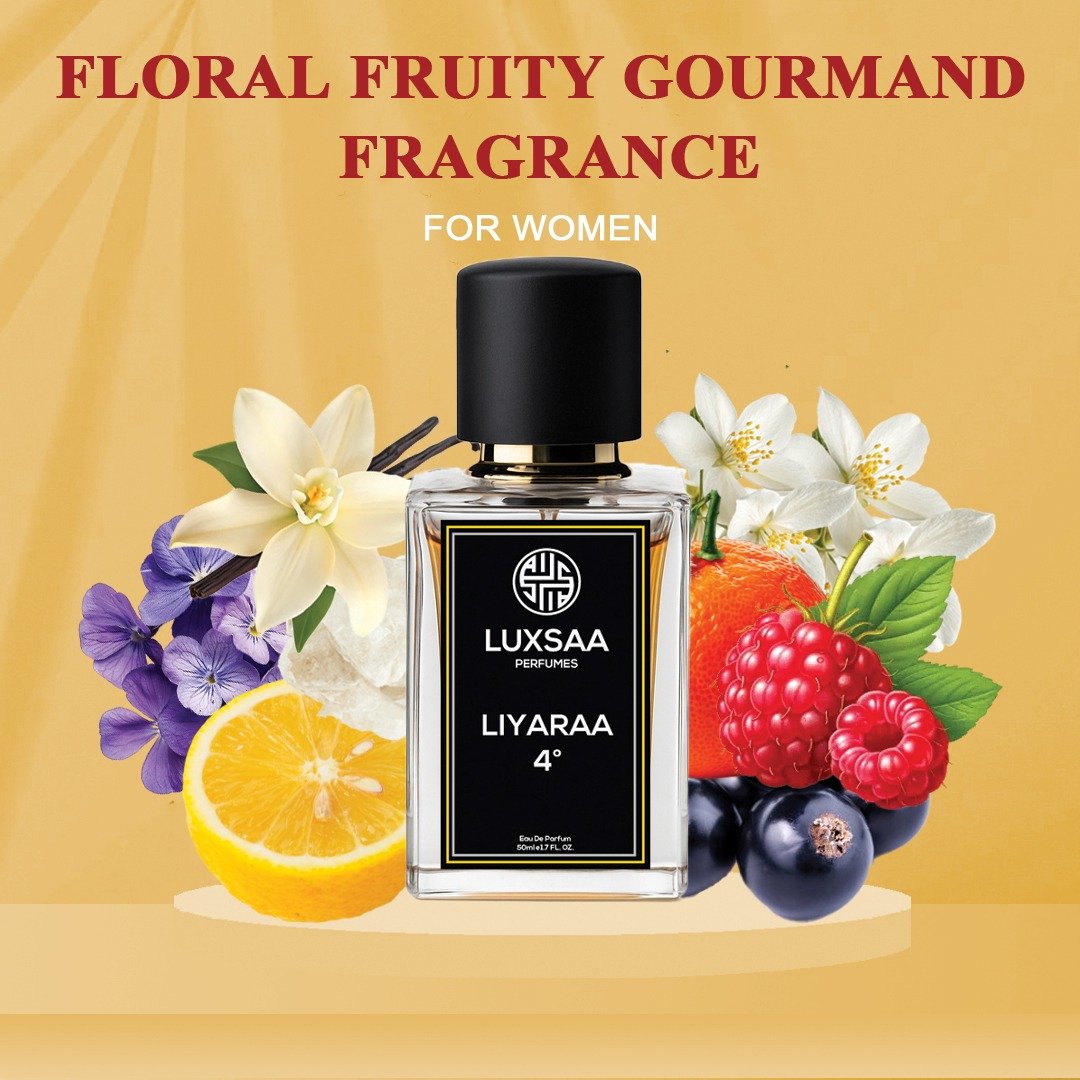 Luxsaa Liyaraa 4′ Perfume for Women 50ml | Long Lasting Floral Fruity Gourmand Fragrance